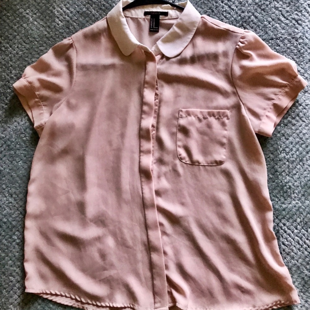 Forever21 Peter Pan collar short sleeve sheer